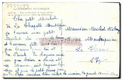 Młodzi Normandzi — Dzieci grające na barierce — Wydawnictwo Normandzkie Le Gouttey, nr 4998-40 — Rewers