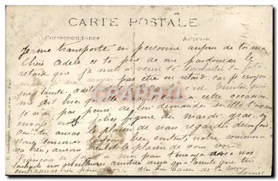 Famille en jardin — scène de groupe devant une maison avec volets — éditeur E. Guillaume, Lille — Verso