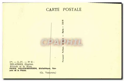 Hesiodus en de Muse — Palais Bourbon, Bibliotheek van de Poëzie — Uitgever Nathan, n° 8 — Achterkant
