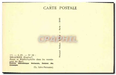 Fausto e Mefistófeles nas montanhas do Harz — Delacroix (Eugène) — editor Nathan, n° 360 — Verso
