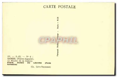 O Moulin de la Galette — Paris — editor Nathan, n° 414 — Verso