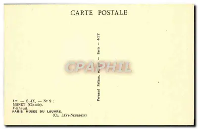 Vétheuil — Zimowy widok z kościołem — Fernand Nathan, wydawca, n° 417 — Rewers