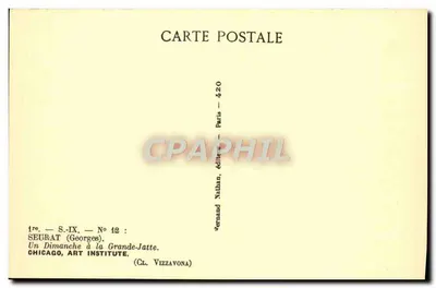 Um Domingo na Grande-Jatte — Georges Seurat — editor Nathan, Paris, n° 12 — Verso