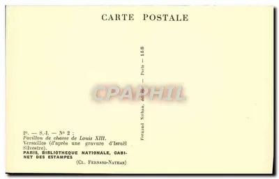Pavillon de chasse Louisa XIII — Versailles — wydawca Fernand Nathan, n° 2 — Rewers