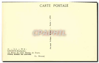 Mszę św. Martyna z Tours — Wydawca Lesueur (Eustache), seria S.I. n°8 — Rewers