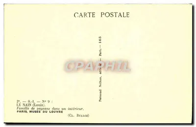 Família de camponeses em um interior — LE NAIN (Louis) — editor Fernand Nathan, n° 165 — Verso