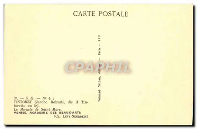 O Milagre de São Marcos — Tintoret — Académie des Beaux-Arts, Veneza — Editor Nathan, Paris — N° 4 — Verso