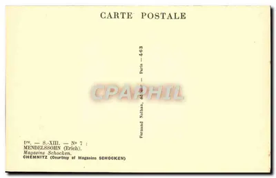 Loja Schocken — Chemnitz — editor Pernand Nalhan, Paris — Verso