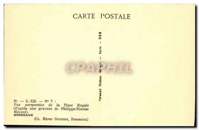 Place Royale w Bordeaux — Widok i Perspektywa — wydawca Nathan, nr 7 — Rewers