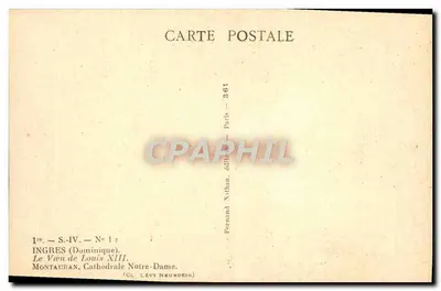 Montauban — El Voto de Luis XIII — Catedral de Notre-Dame — Fernand Nithan, editor, n° 361 — Reverso