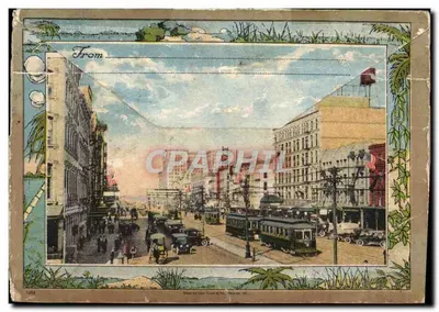 Crescent City — A Court Yard — Souvenir Folder of New Orleans, LA. — Made by Carr, Tisch & Co., Chicago, IL. — Verso