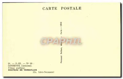Vênus pudica — Castelo de Versalhes — editada por Fernand Nathan, Paris — Verso