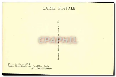 Iglesia de San Luis de los Inválidos — París — Editor Nathan, n° 2 — Reverso