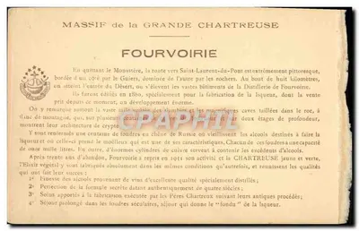 Massif de la Grande Chartreuse — Fourvoirie — n° 1986 — Back