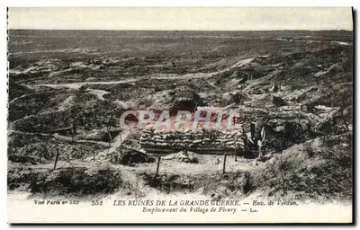 As Ruínas da Grande Guerra — Localização do Village de Fleury — Env. de Verdun — Visé Partia n° 552
