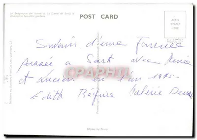 La Seigneurié, Sark, C.I. — Série S.12 — editor Gurney Press Co. Ltd. — Verso