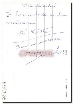 Rosas — Aniversário — M.D. Paris, série N° 5086 — Verso