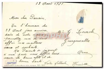 Bukiet róż — Urodziny — Farbenlichtdruck von Martin Rommel & Co., Stuttgart, nr 697 — Rewers