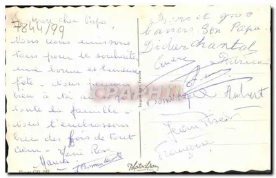 Buquê de rosas e flores azuis — Impressora França — n° 7844/99 — Verso