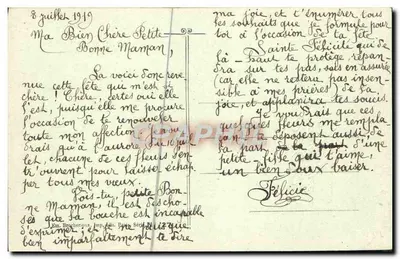 Bukiet kwiatów — Sainte Félicité — Wydawca: Em. Bracheriaux, Paryż, seria nr 27 — Rewers