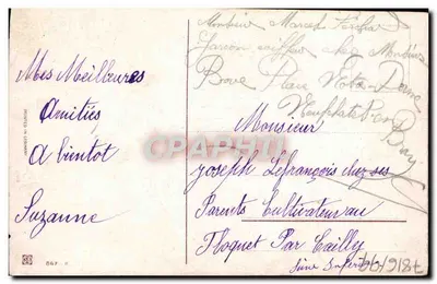 Paysage rural avec église — Bonne Année — Éditeur SD, n° 847 H — Rewers