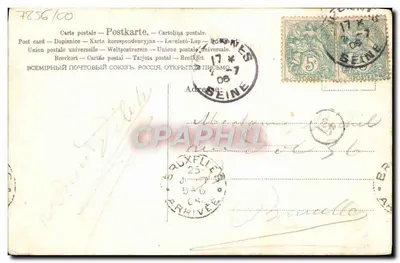 Arranjo de rosas e flores brancas — ilustração — L. Léon Gengier — Verso