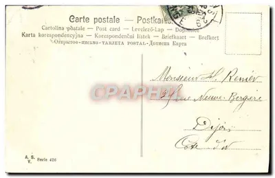 Flores de primavera e jovem mulher — Feliz Páscoa — A.S. Série 426 — Verso