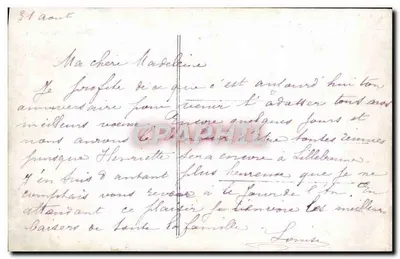 Kwiaty i krajobraz — Pamiątka urodzinowa — Faunelle 1516 — Rewers