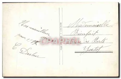 Arranjo de flores — editor C. Dubuc, n° 1159 — Verso