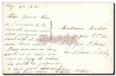 Fiori di rosa e di edera — Buon Anno — Edizione Francese n°3671 — Verso