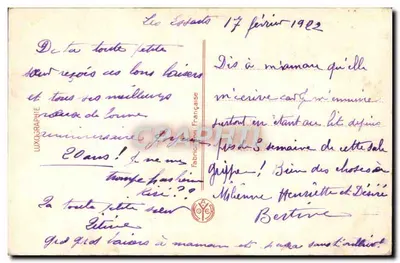 Róże — krajobraz rzeczny z domem — A. Bonnail — Rewers
