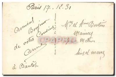 Dwie fioletowe różę — wydanie 'Bonne Rose' nr 6544 — wydawca nieznany — Rewers