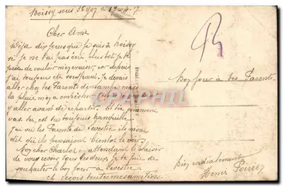 Bilhete postal antigo Fantasia Flores — Verso