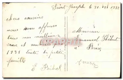 Flores e paisagem invernal — Boa Ano — DÉDÉ PARIS 2076 — Verso