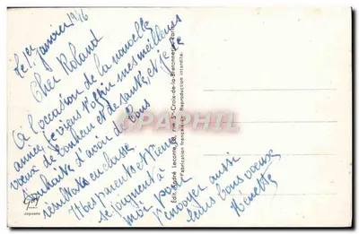 Bukiet róż — Wesołego Nowego Roku — wyd. André Lecomte, nr 38, S. Croix-de-la-Bretonnerie, Paryż — Rewers