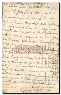 Infância — Infantil — Carta postal de Genicourt — Verso