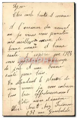Carta de vœux florais — 'Bom Ano' — editor não identificado — Verso