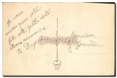 Buquê de rosas e pêssegos — Impresso na França — Paris — Verso