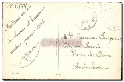 Kwiaty i buty — karta pocztowa wydrukowana — M.D. N° 1801 — Rewers
