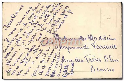 Arranjo de rosas e trevo — Boa Ano — editor desconhecido, n° de série 625 — Verso
