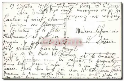 Bouquet de fleurs — Bonne Fête 1918 — Wydawca Y.L. n° 4166 — Rewers