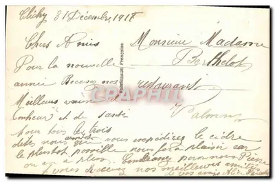 Bukiet róż — Szczęśliwy Nowy Rok — E.M. 438 — Rewers