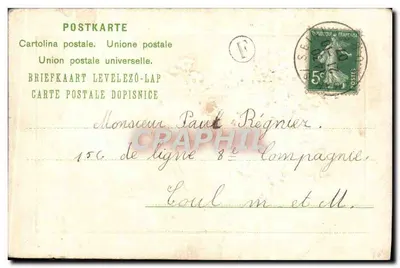 Marguerite — kartka życzeń z bukietem kwiatów — wydawca Brunnanger — Rewers