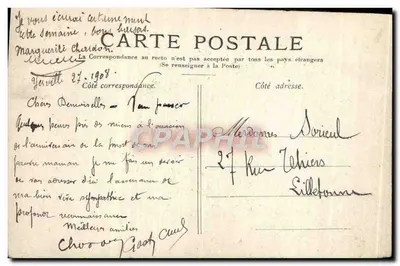 Bambina in un cesto di fiori — 'Cueillies pour vous.' — République Française, n° 10 — Verso