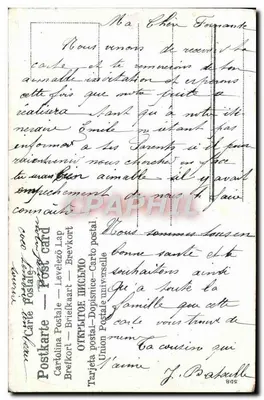 Paisagem rural com rosas e andorinhas — Penso em você — editor Cartolina Postale, n° 508 — Verso