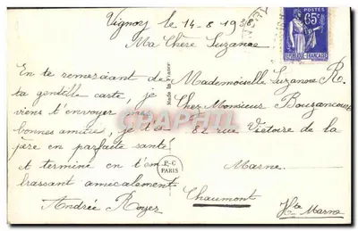 Paisaż zimowy — zasnieżona dom — PC Paryż nr 4351 — Rewers