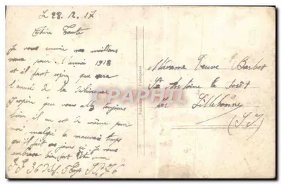 Bouquet de roses et de houx — scène de Noël — éditeur S. (n° 4004) — Verso