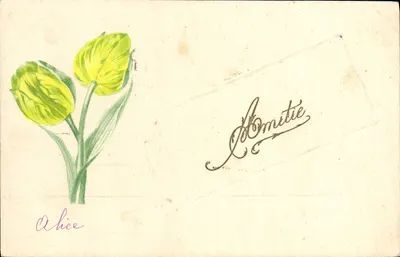 Tulipas amarelas — desenho aquarelado — Alice