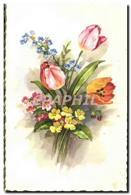 Arranjo de tulipas e flores — Edições Superluxue-Paris