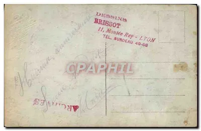 Arranjo de rosas e flores — editor Brissot, Lyon — n° 308 — Verso